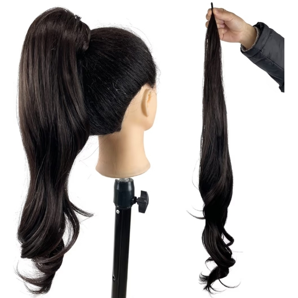 🛍 Brown Ponytail Extainson 32" Flex Wrap Around Ponytail Hair